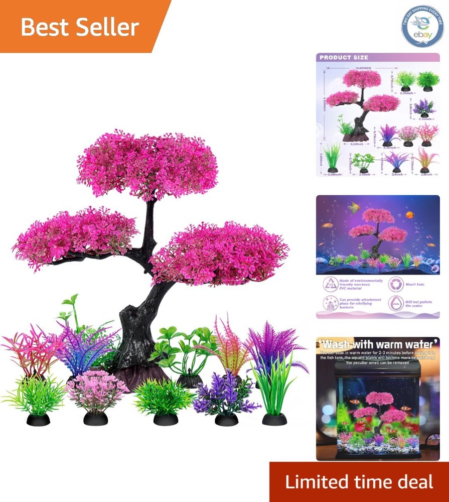 Artificial Cherry Blossom Aquarium Decorations - Safe, No Maintenance Required!
