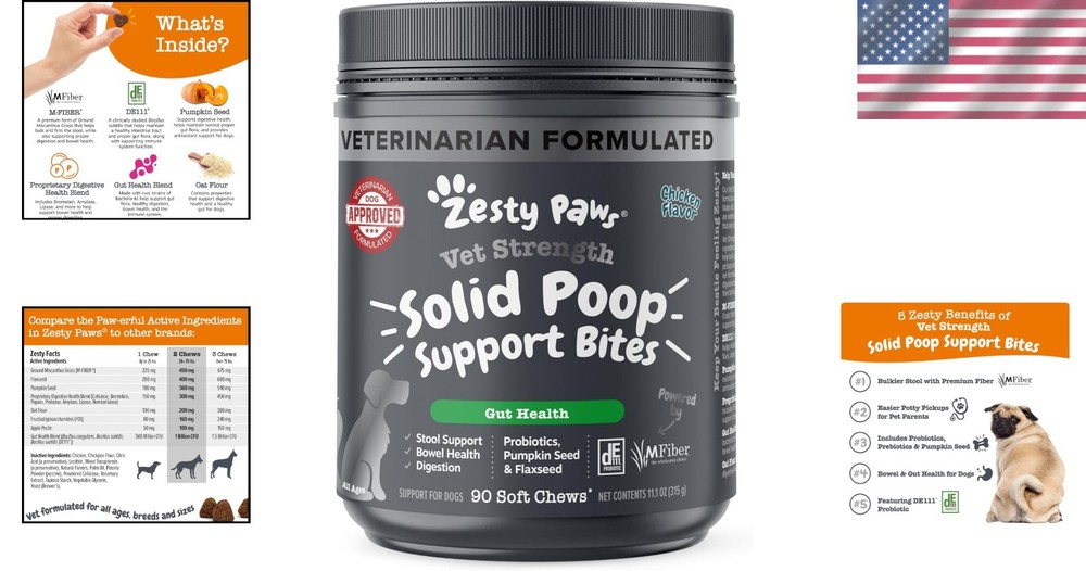 Solid Poop Support Bites for Dogs - 90 Count