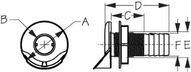 Sea Dog 520861 Dripper Guard Thru-Hull with Stainless Cap 3/4" ID Hose