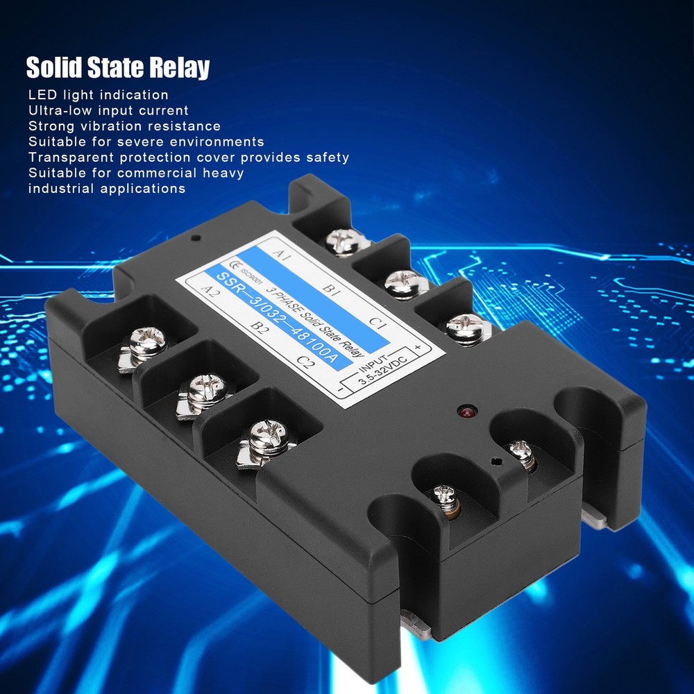 3 Phase Solid State Relay Electric Input SSR-3 D48100 100A DC Controlled AC