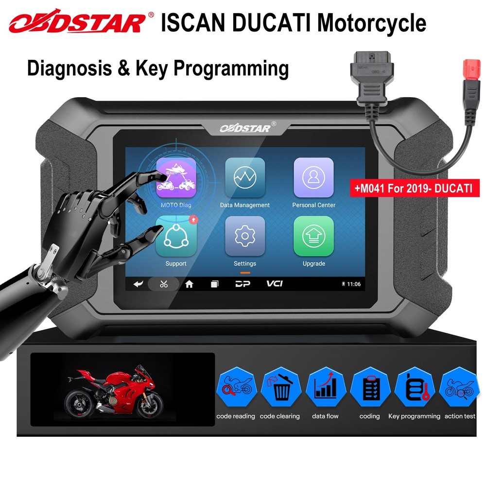 OBDSTAR ISCAN for DUCATI Motorcycle Diagnostic Code Reader Scanner & M041 Cable