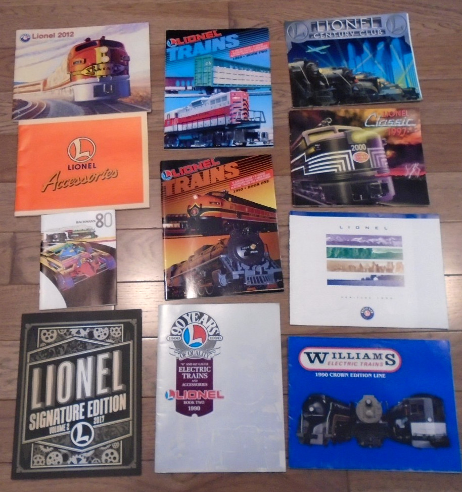 ELEVEN DIFFERENT LIONEL & OTHER CATALOGS (LISTED BELOW) - LOT E