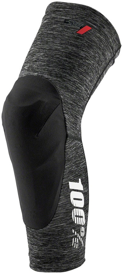 100% TeraTec Knee Guards Gray Heather Large | Impact-Resistant, Breathable