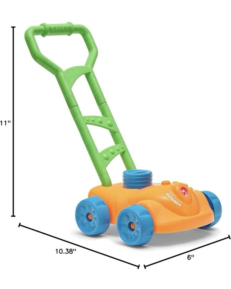 FUBBLES No Spill Bubble Motorized Mower Toy Ages 3+ Includes Bubble Solution NEW