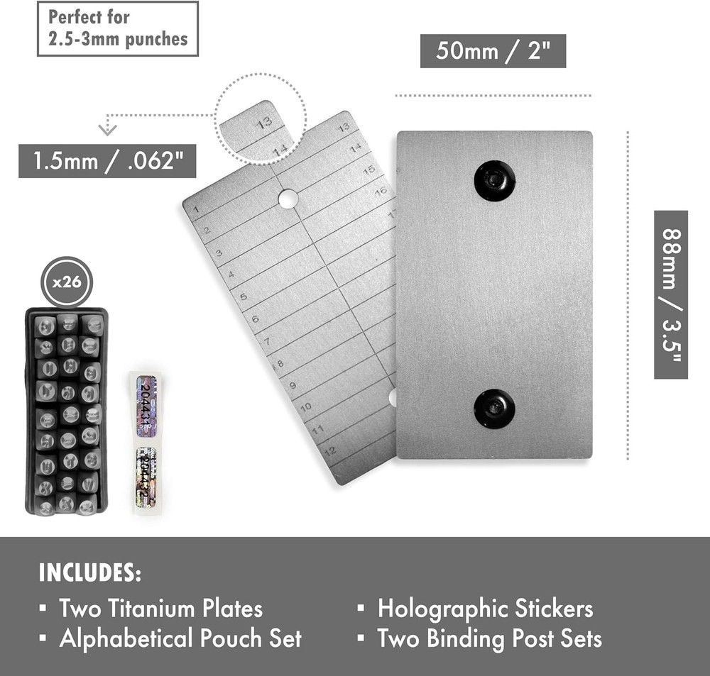 Comprehensive Seed Storage Solution: 2 Titanium Plates with Punch Set Included