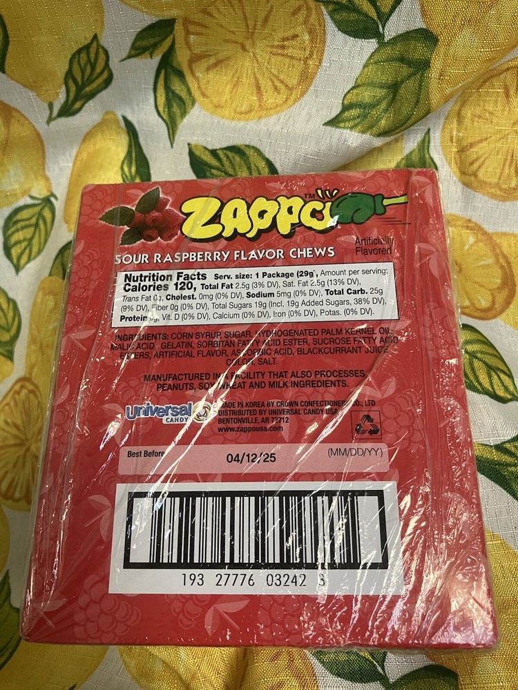 Zappo Sour Raspberry Flavor Chews