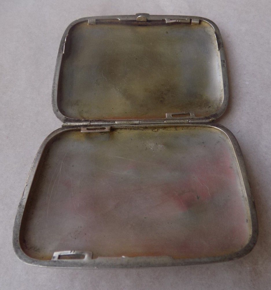 SILVER 800 AND ENAMEL CIGARETTE CASE