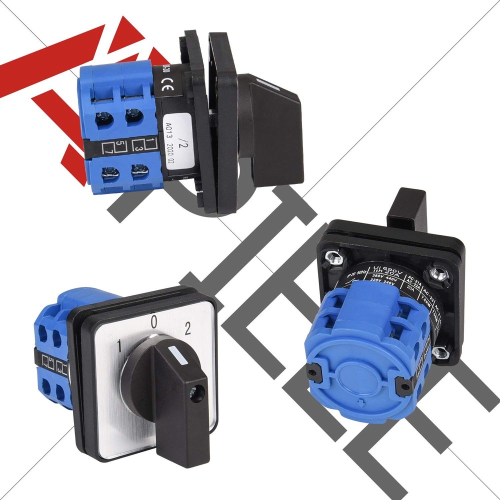 Changeover Selector Switch 3 Position 440V Universal Cam Selector (20A 8 Termina