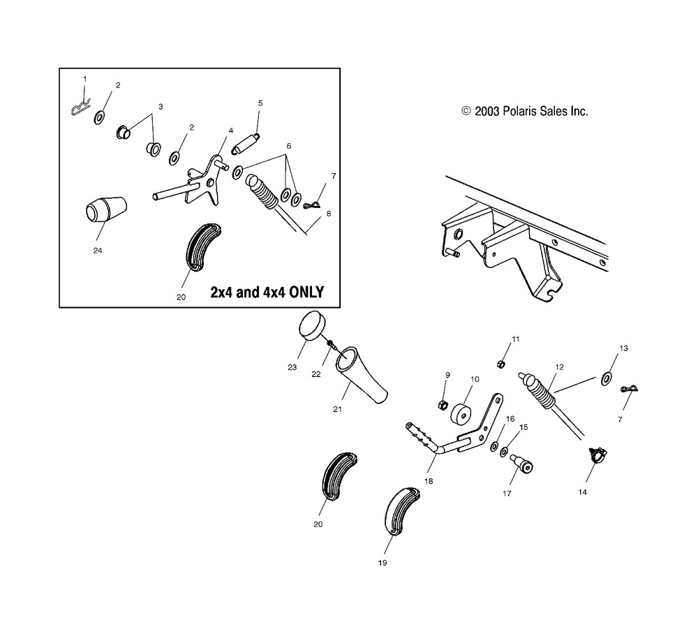 Polaris Shift Cable, for RANGER Models, Genuine OEM - 7081005