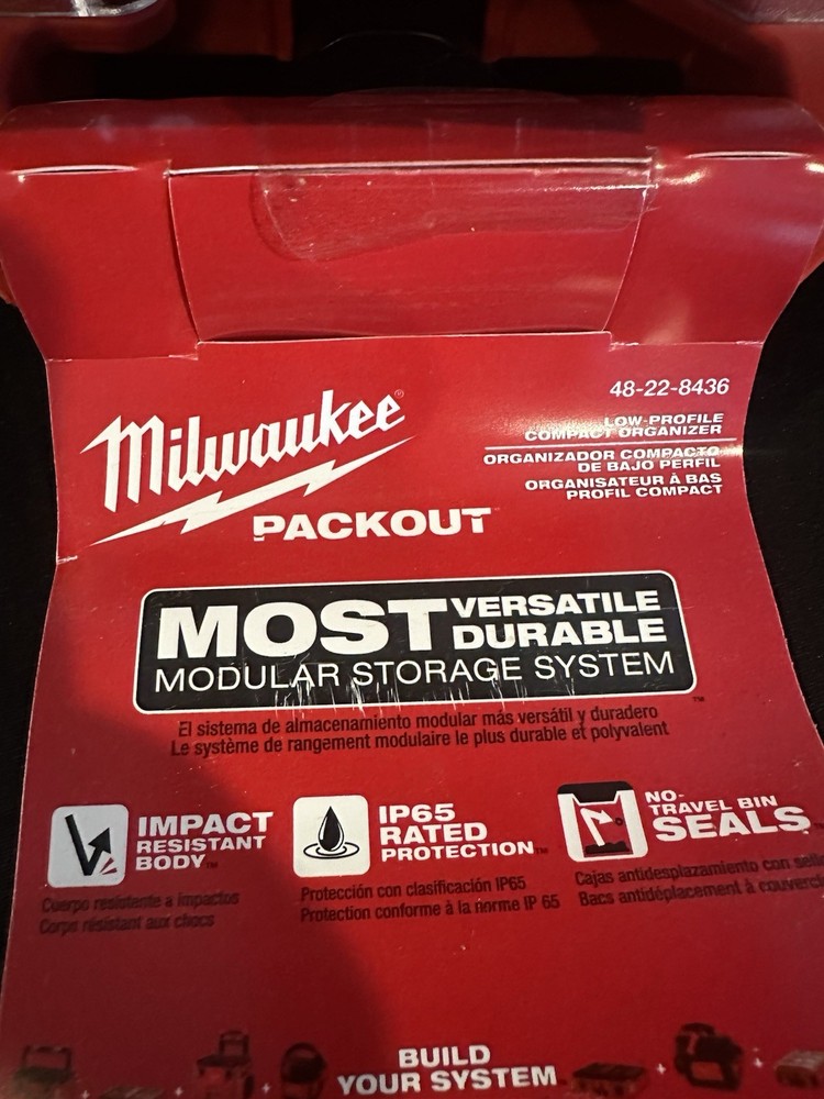 Milwaukee PACKOUT Low-Profile Compact Organizer 2-Pack, Impact Resistant, IP65