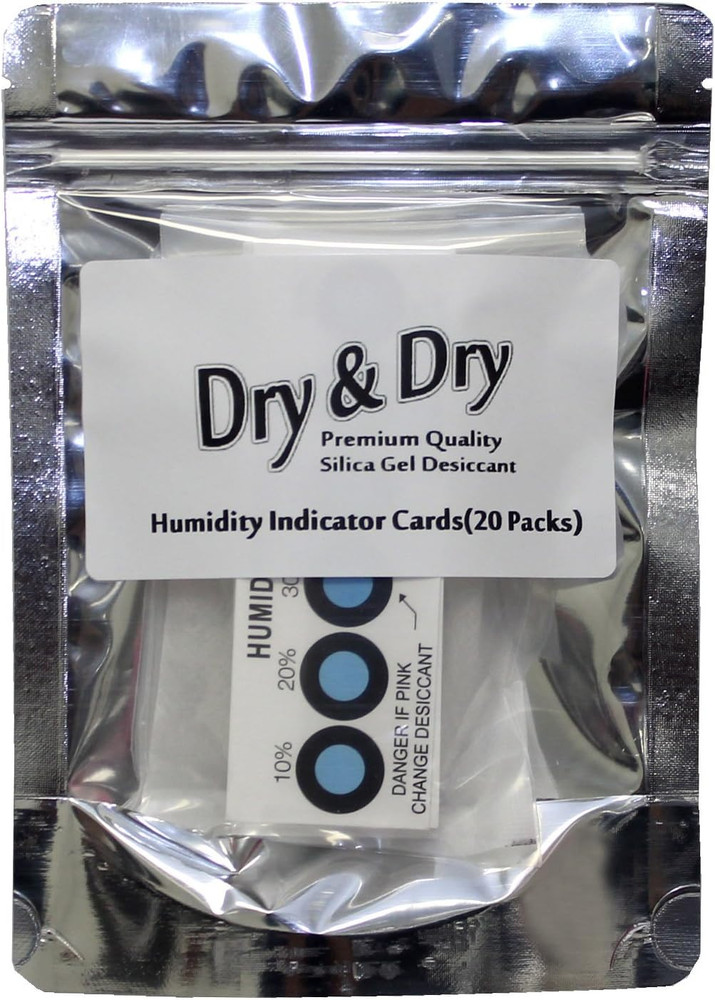 Humidity Indicator Cards 10-60% Reusable 20 Pack