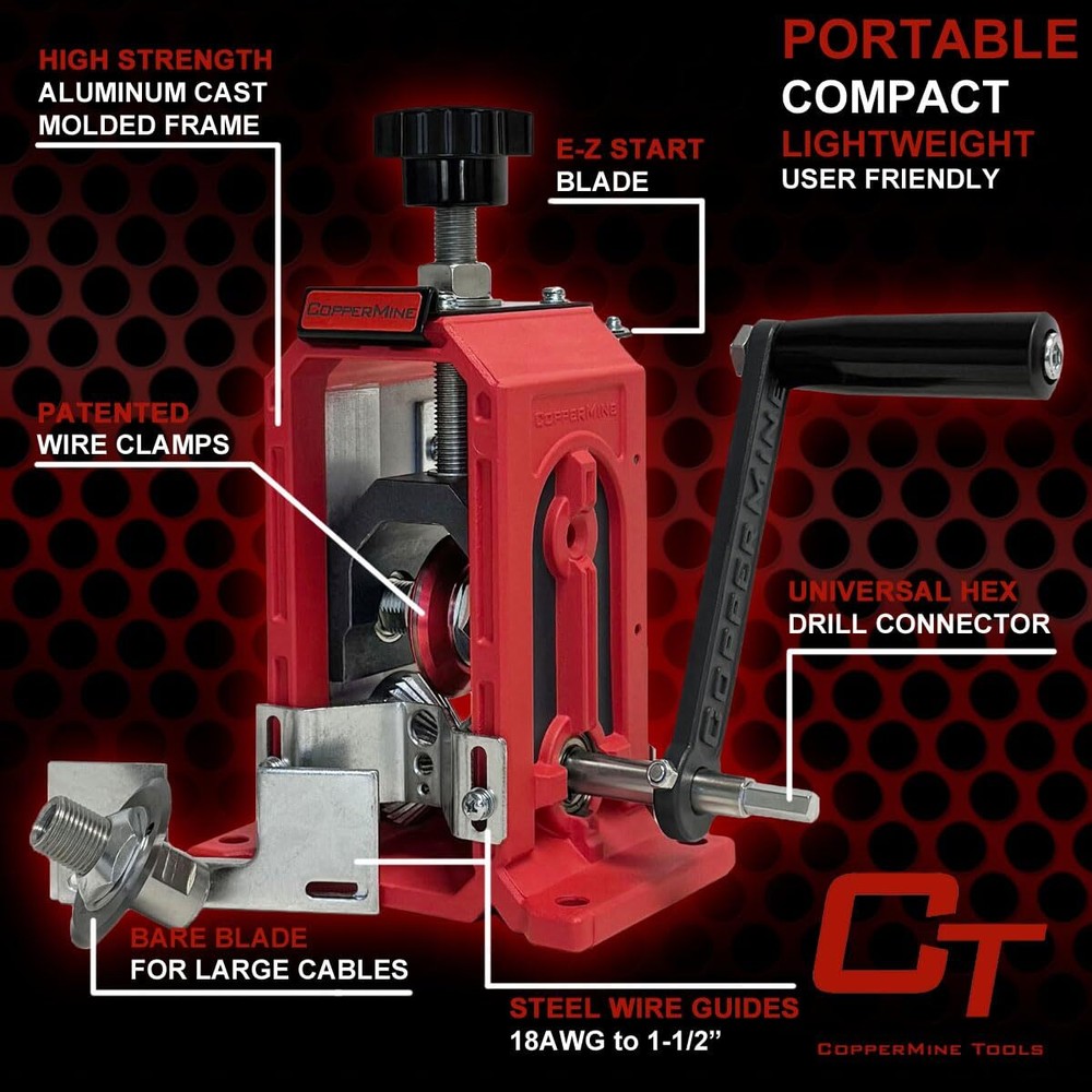 Manual Drill-Powered Wire Stripper Machine, Manual Wire Stripping Machine