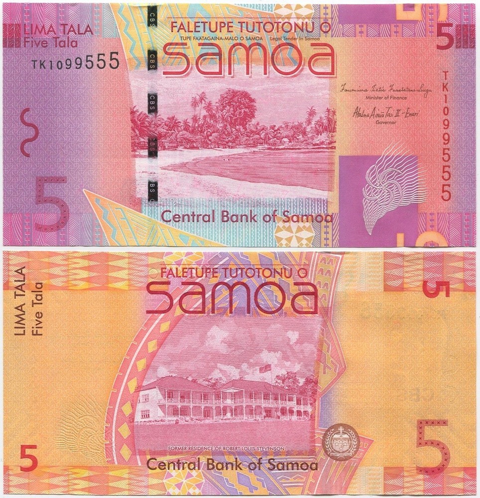 Samoa 5 Tala 2012 UNC P-38b