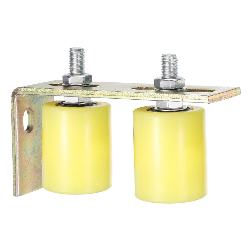 1Set Slide Gate Guide Roller, 2"x2-3/8" Nylon Gate Support & Bracket, Yellow