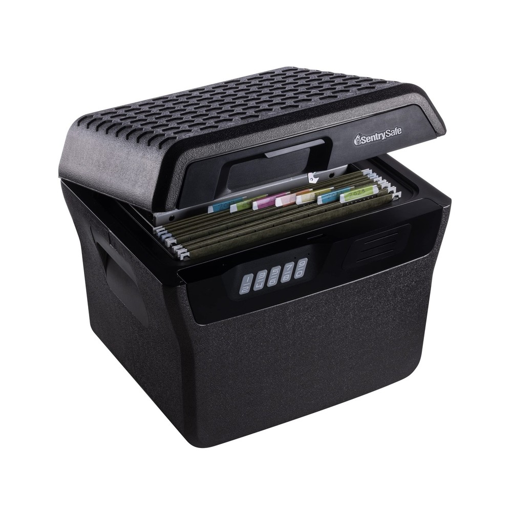 SentrySafe Charcoal Gray Waterproof and Fireproof Safe, Lock Box with Keypad ...