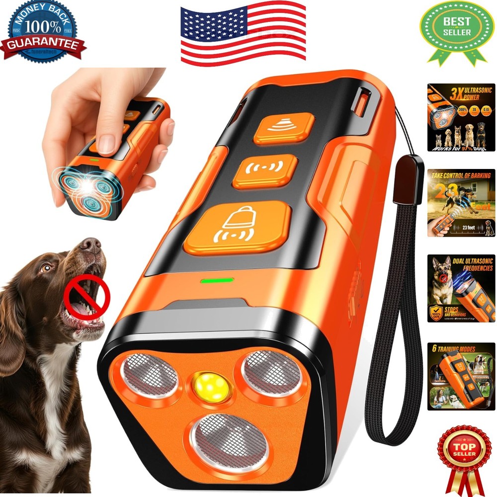 Humane Bark Control Device with 6 Modes - Portable 23 FT Range Training Aid