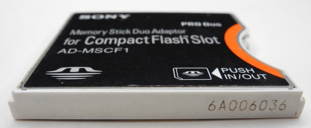 (READ!!!) Sony AD-MSCF1 Memory Stick Duo Adapter To CF Compact Flash Type II