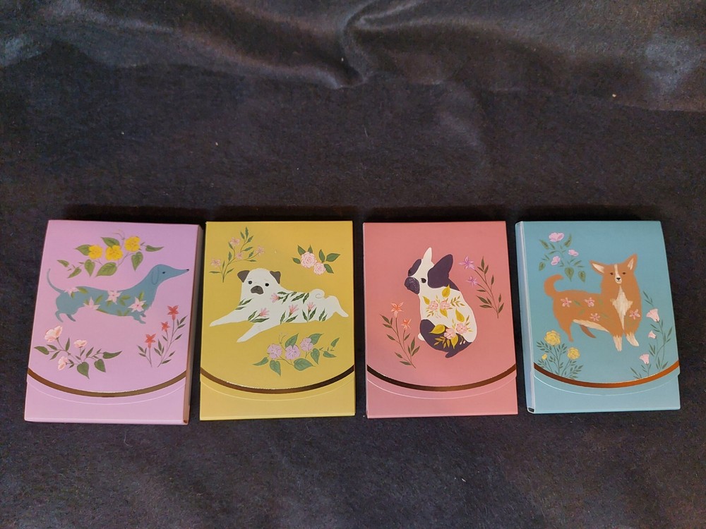 4 Small Dog & Floral Notepads