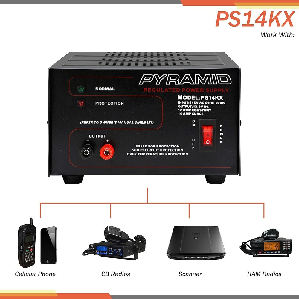 Pyramid Universal Compact Bench -12 Amp Linear Regulated AC-to-Dc 12V Converter