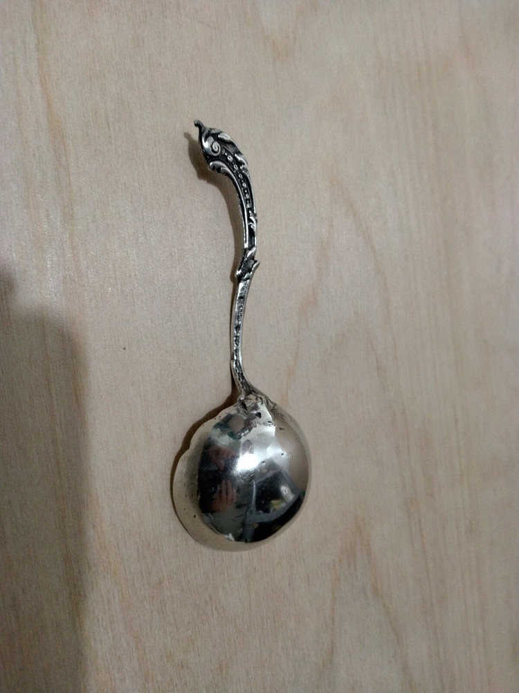 Unique Shaped Antique Silver Scoop Spoon