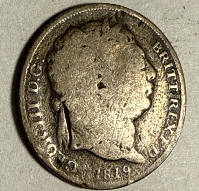 1819 George III Sixpence ( Silver )