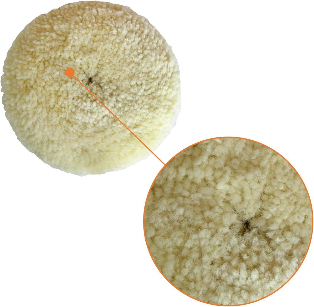 Wool Buffing Pad 5" Polishing Pad Hook and Loop Bonnet Sanding On Car Buffer Pad