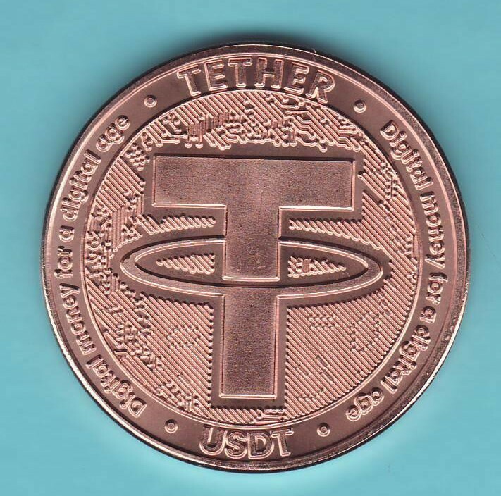 2021 USDT TETHER Crypto Commemorative D'ANCONIA  design  1 oz. Copper Round