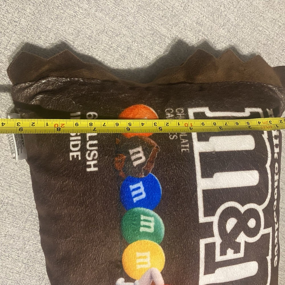 M&Ms Plush Stuffed Pillow Candy BAG Wrapper Six Small Color Set Inside