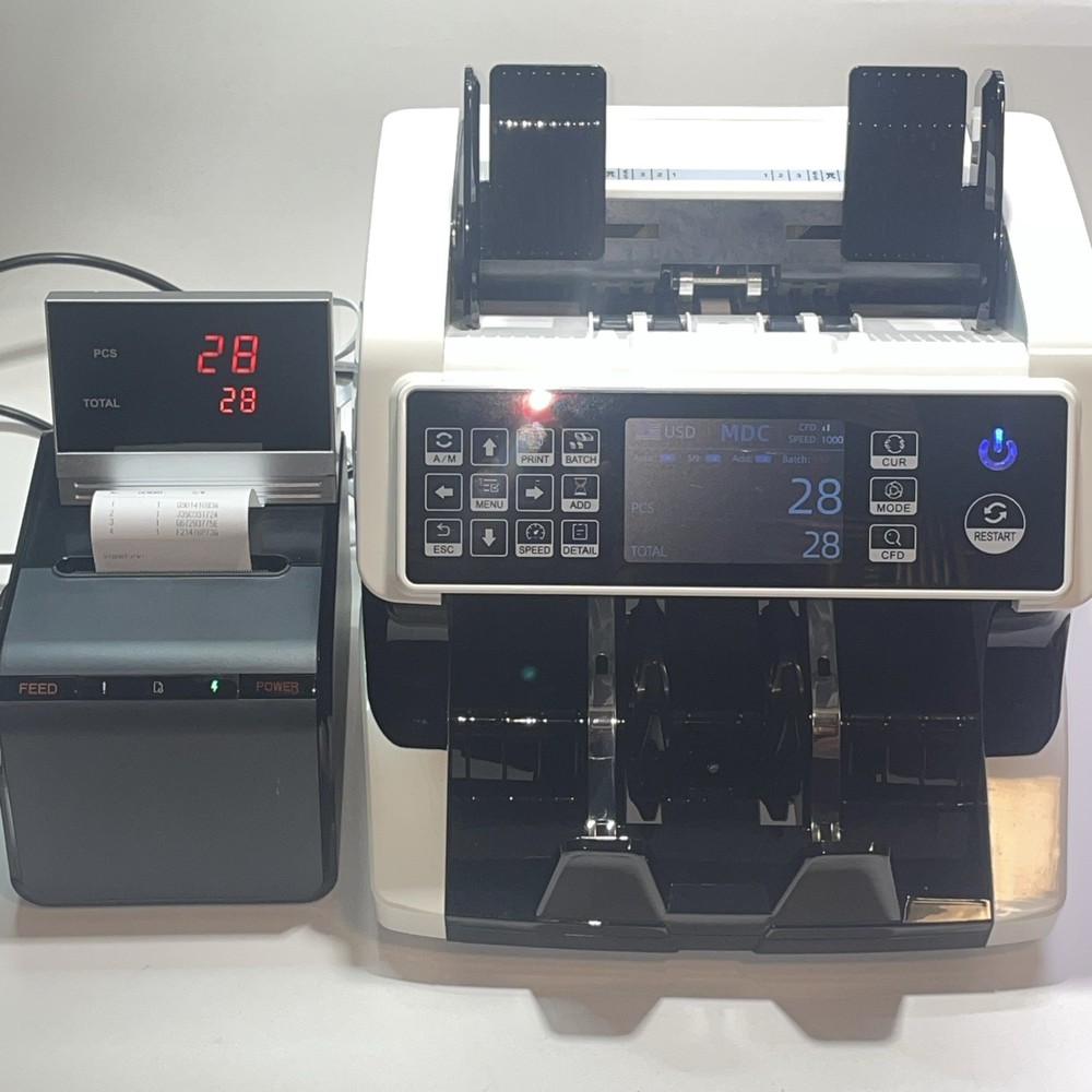Unbranded AL-920 Multi-Currency Banknote Value Counter W/ Printer Tested