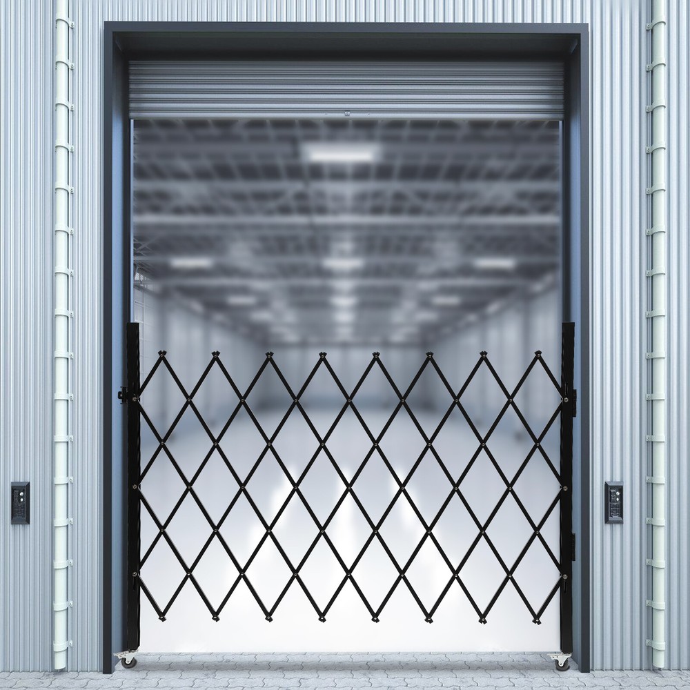 Single Folding Security Gate Rolling Barricade Gate Accordion Security Gate NEW