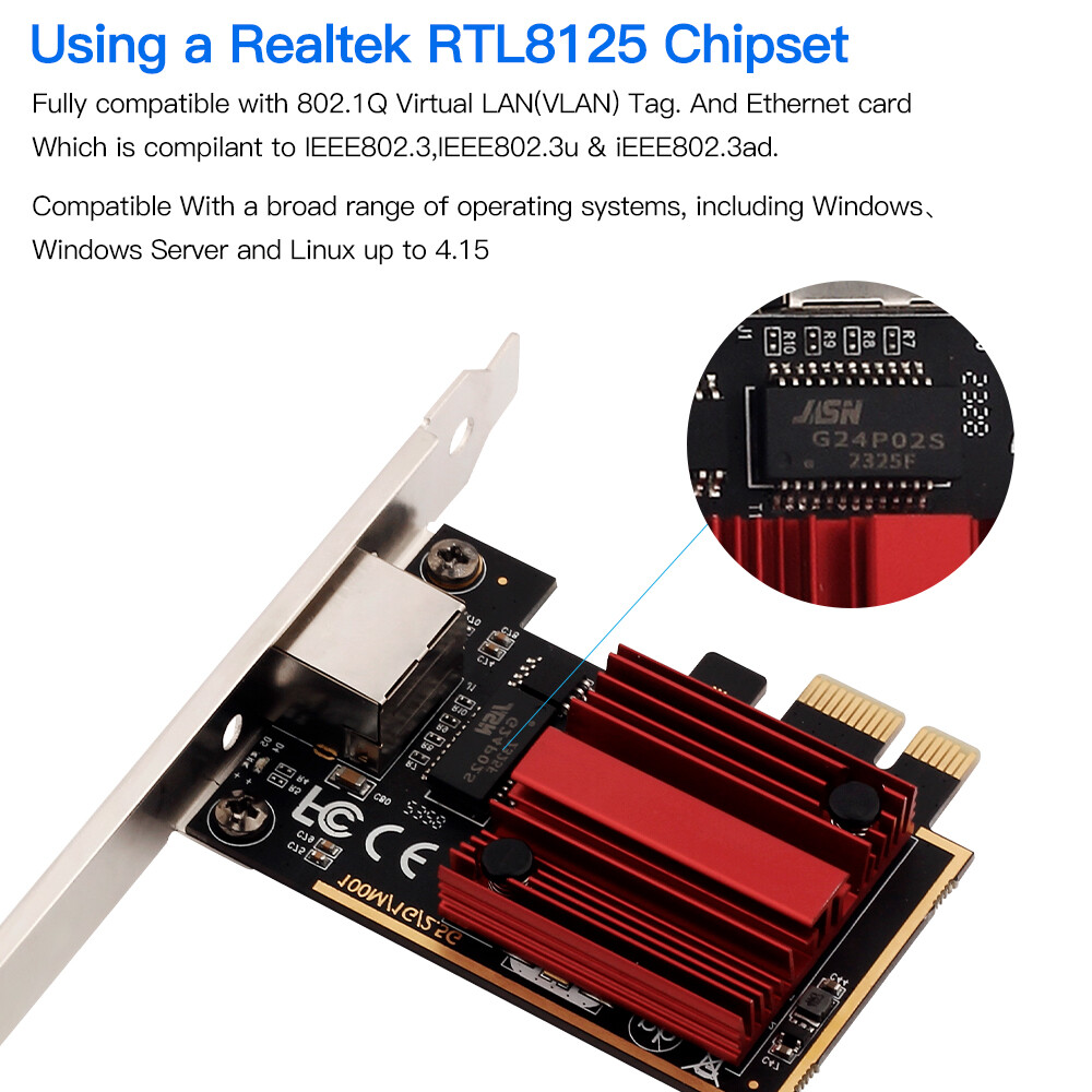 2.5GBase-T PCI-E Network Adapter 2500/1000/100Mbps PCI Express Gigabit Ethernet