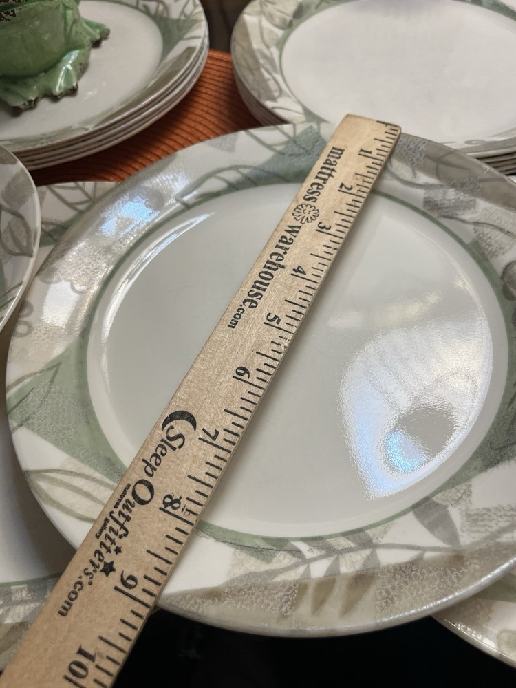 (5) Corelle TEXTURED LEAVES 9" Luncheon/Salad Plates 3 Sets Available