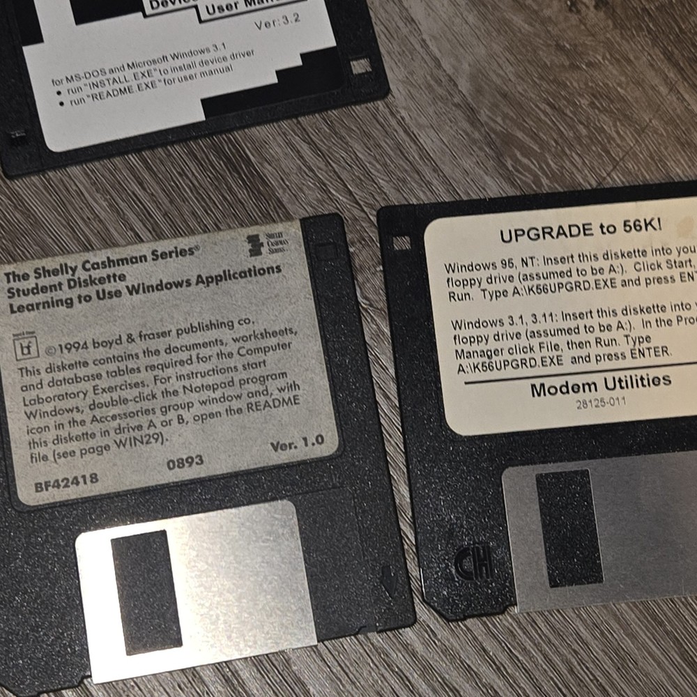 Vintage Floppy Disks With Red Case 7 Items
