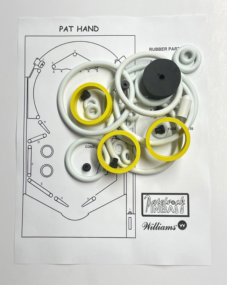 1975 Williams Pat Hand Pinball Machine Rubber Ring Kit