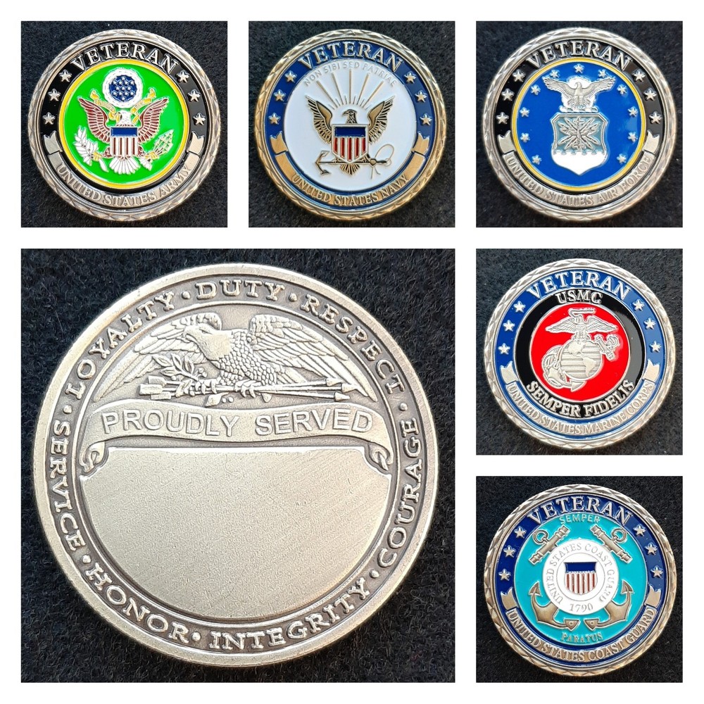 Challenge Coin: Veteran - Navy (Engraving Available)