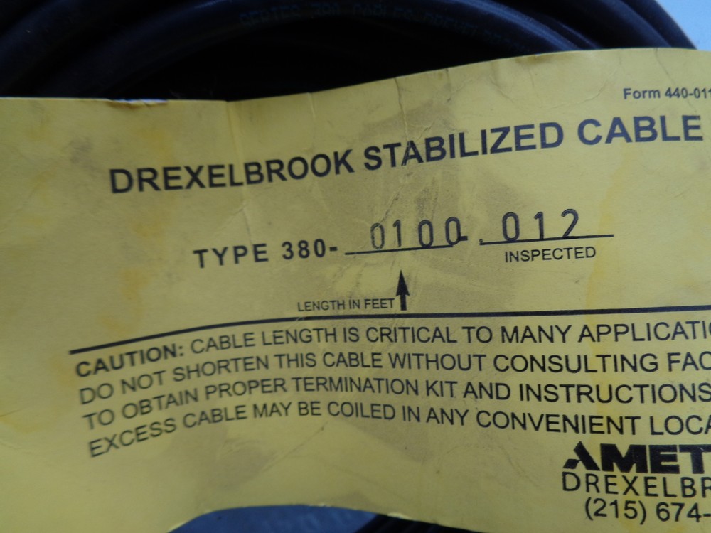 AMETEK DREXELBROOK 380-0100-012 CABLE UNMP