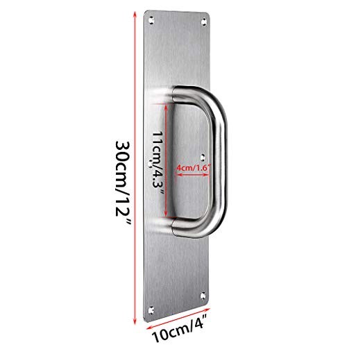 2 Set 12" Stainess Steel Door Handle Pull & Push Plate - Heavy Duty Silver