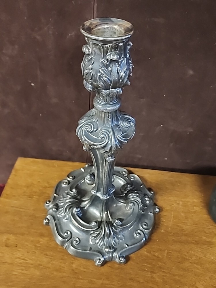 antique rococo Reed & Barton Candlestick 10.25"