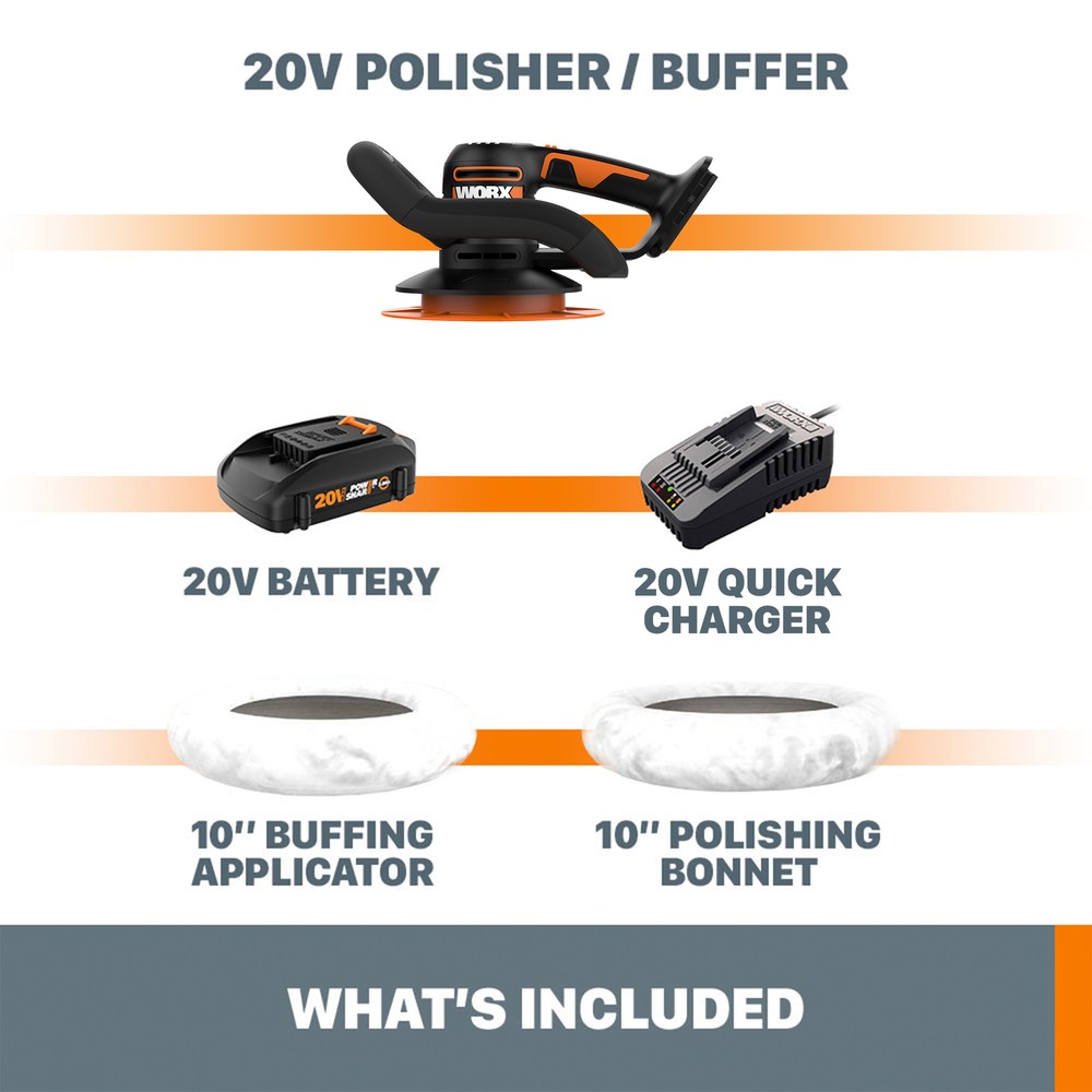 WX856L Worx 20V Powershare Cordless 10" Polisher / Buffer
