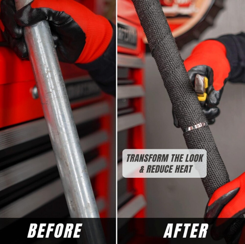 16ft Exhaust Header Heat Pipe Insulation Shield Thermal Wrap Motorcycle Black