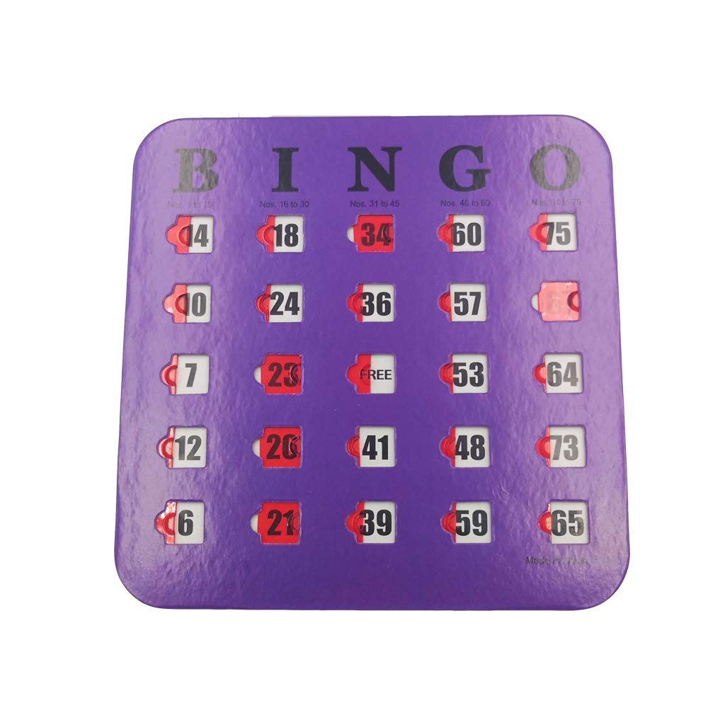 5 Pack Shutter Slide Bingo Cards Reusable Easy Read