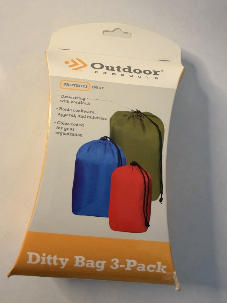 Outdoor Products 3-Pack Color-Coded Drawstring Storage Bags, Small/Medium/Large