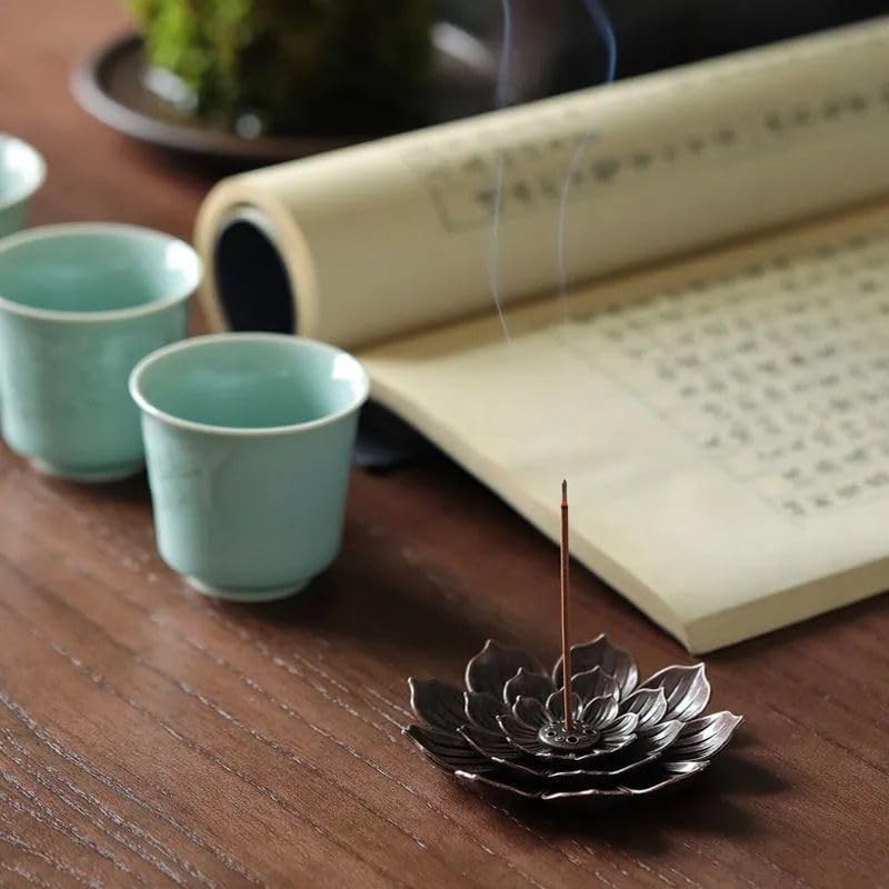 Incense Holder with Stick Tray: Multi-Functional Burner Black