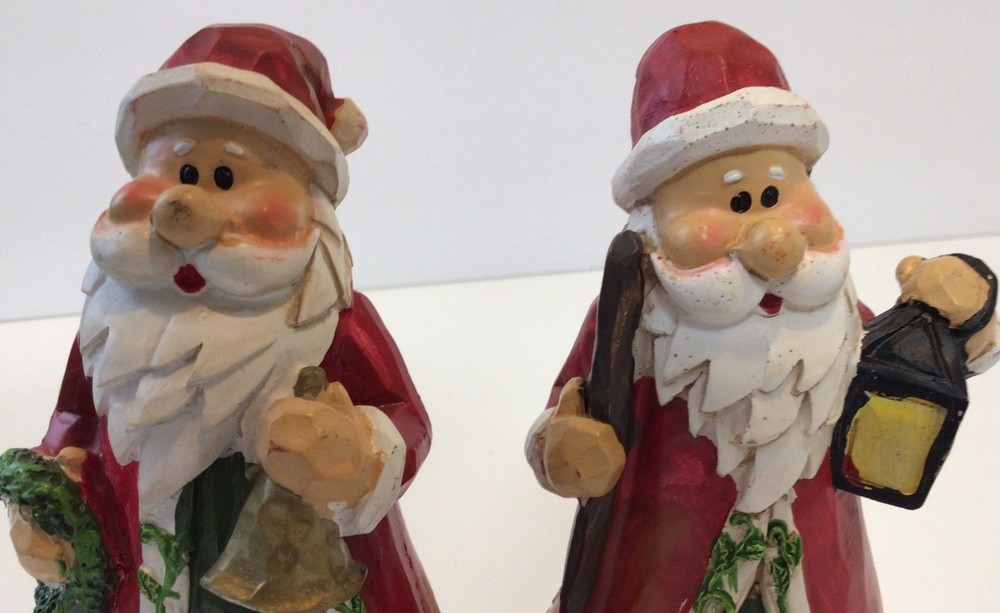 Santa Figurine (2), 6” tall, pre-owned
