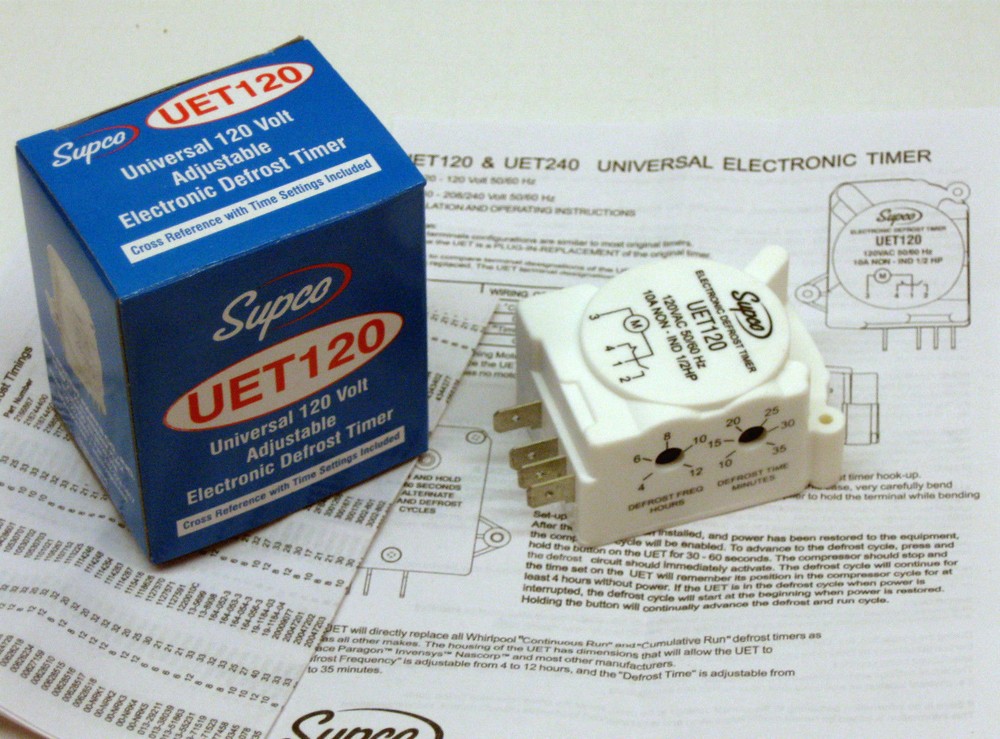 UET120 SUPCO Refrigerator Defrost Timer Control Universal 120 Volt Electronic