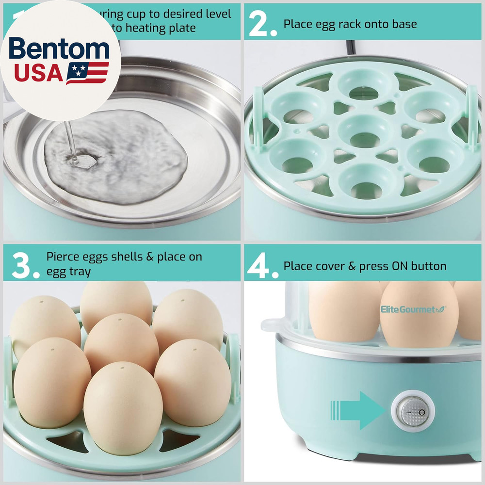 EGC115M Easy Egg Cooker Electric 7-Egg Capacity, Soft, Medium, Hard-Boiled Egg C
