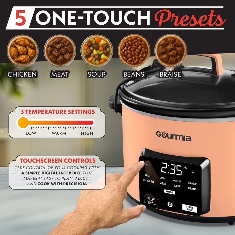 4.5Qt Programmable Slow Cooker Electric Crock Pot W/ Timer & Keep Warm Mode New