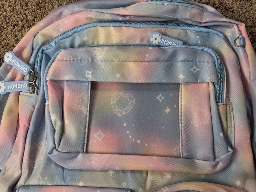 CHENCHI Dreamlike Backpack Large Multicolor Fairy Zip Canvas
