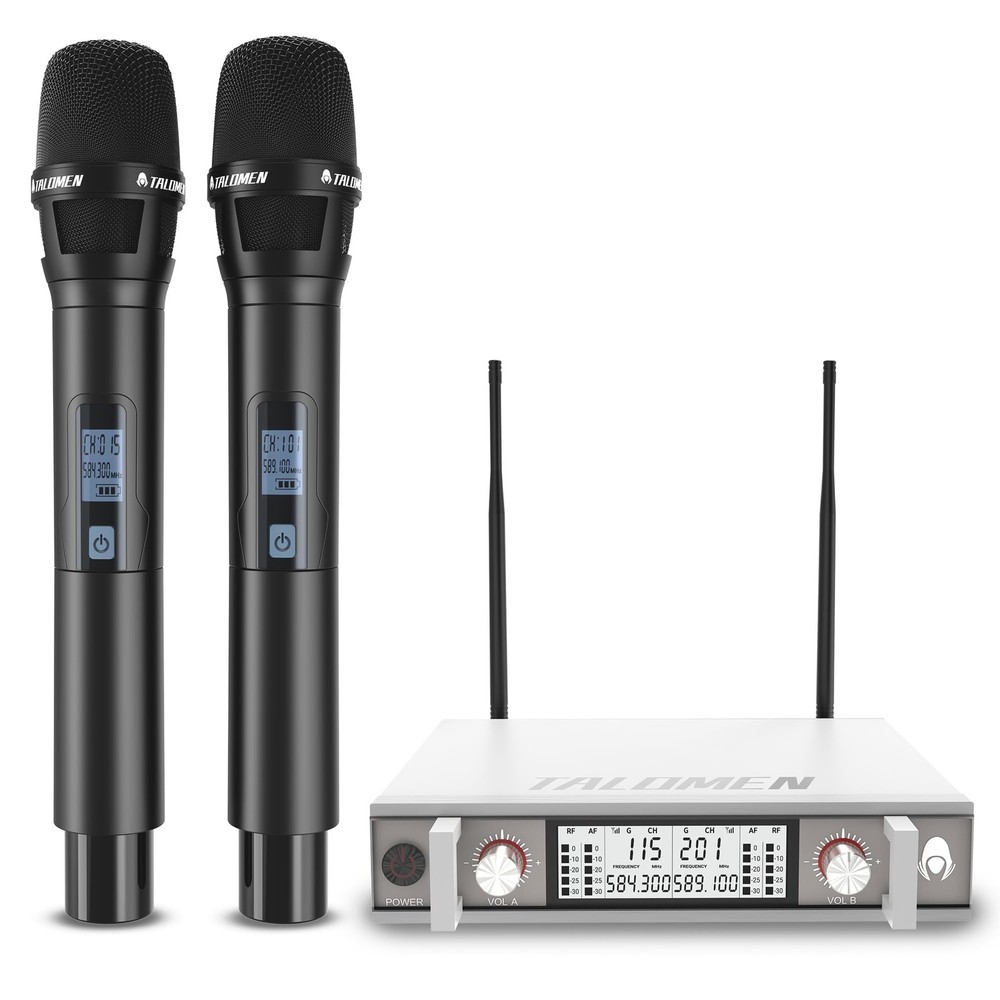 Wireless Microphone System, Metal UHF Handheld Microphones Cordless Dynamic M...