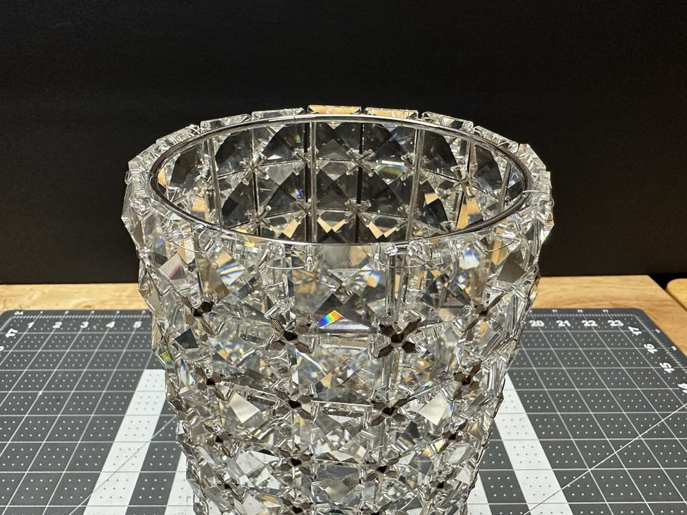 Decorative Multifaceted Gem Sparkly Vase For Candle Brushes Container
